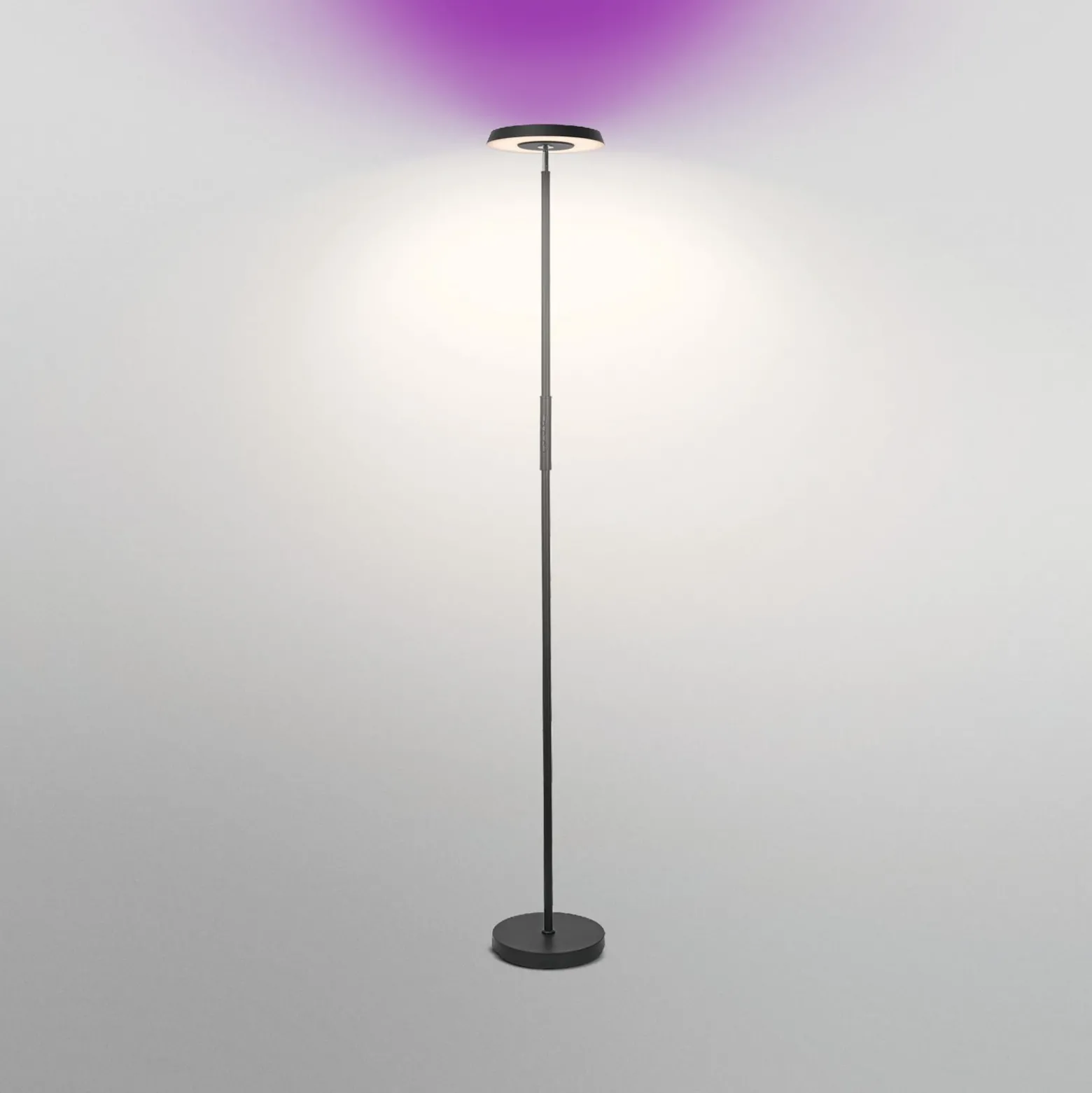 Lámpara de pie LED WiFi OSRAM SMART+, negra, arriba/abajo, RGB CCT