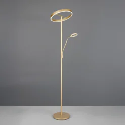 Lámpara de pie LED Willis, dorada, altura 180 cm, metal, CCT, atenuador
