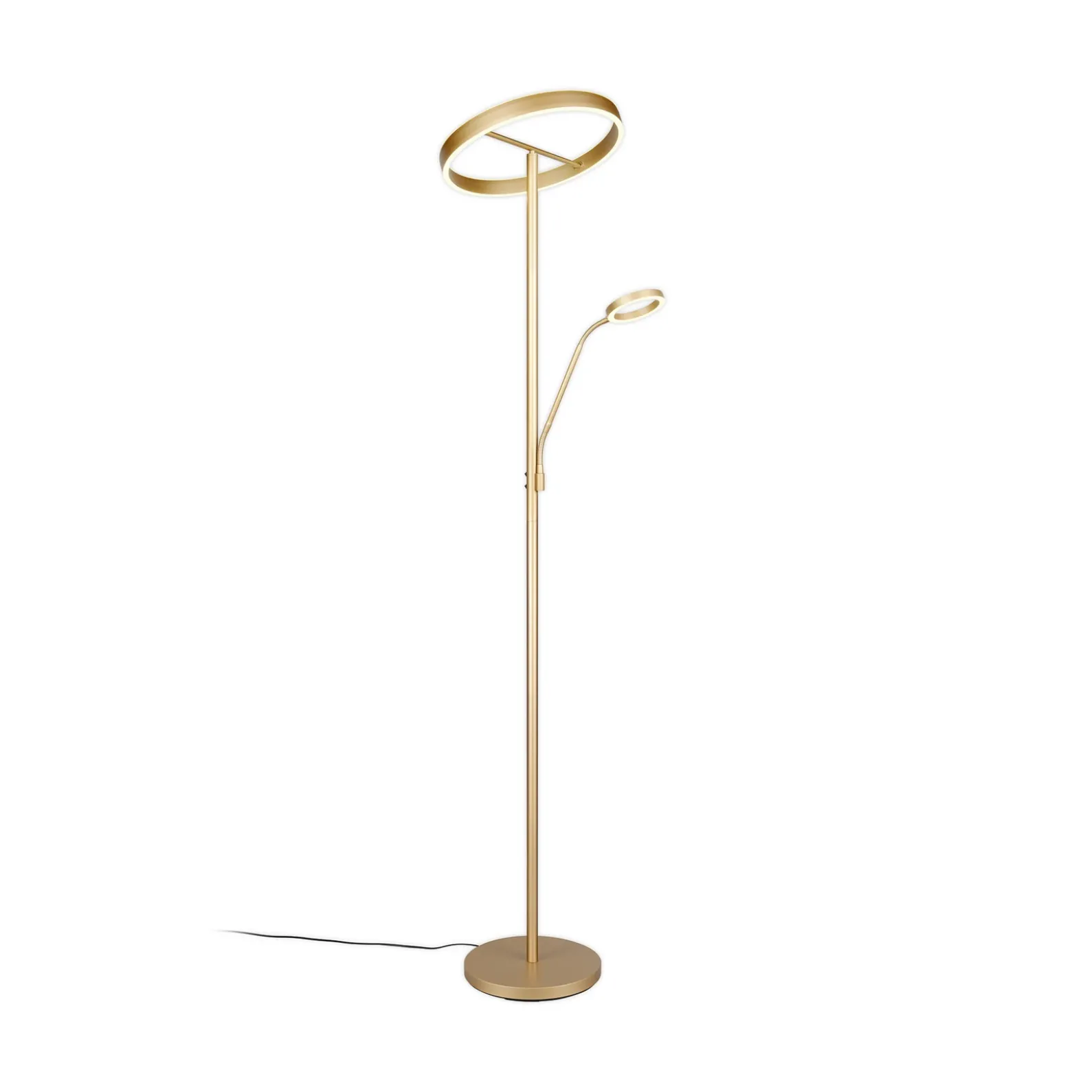 Lámpara de pie LED Willis, dorada, altura 180 cm, metal, CCT, atenuador