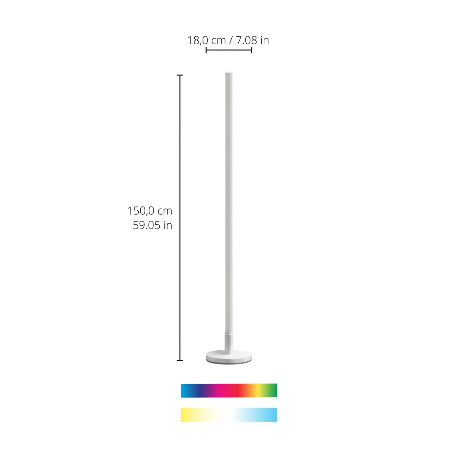 Lámpara de pie LED WiZ Pole, blanco y color regulables