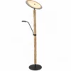 Lámpara de pie LED Woodland de Lucande, 180 cm, madera, brazo de lectura