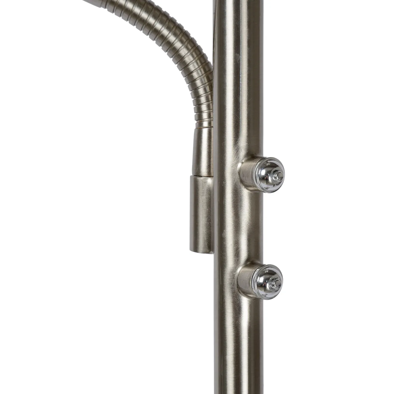 Lámpara de pie LED ZENITH, cromada, 2 luces. Altura: 180 cm. Metal atenuable