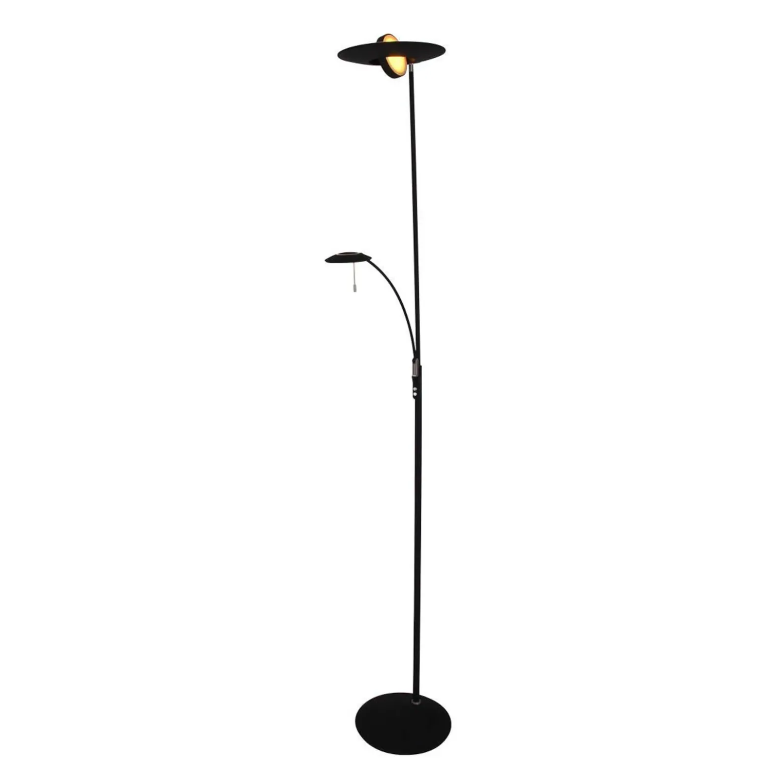 Lámpara de pie LED Zenith, lámpara de lectura LED, CCT, metal, negro