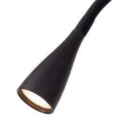 Lámpara de pie LED Zozy, negra, 3-StepDim, altura 145 cm, brazo flexible