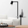 Lámpara de pie Lesley, negra, altura 130 cm, metal