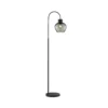 Lámpara de pie Ligari, negro/gris humo, altura 164 cm Metal/vidrio