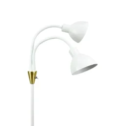 Lámpara de pie Lilje de Dyberg Larsen, blanca, altura 135 cm, 2 luces.