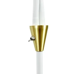 Lámpara de pie Lilje de Dyberg Larsen, blanca, altura 135 cm, 2 luces.