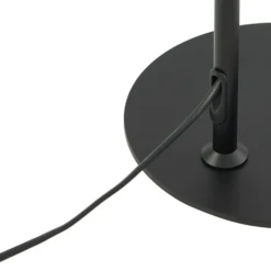Lámpara de pie Lindby Adrik, negra, metal