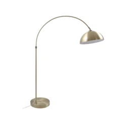 Lámpara de pie Lindby Bogen Lennart, latón antiguo, metal, 183 cm