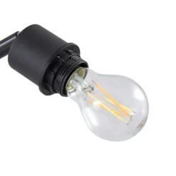 Lámpara de pie Lindby Braccio, gris/negro, cristal, 5 luces, 204,5 cm
