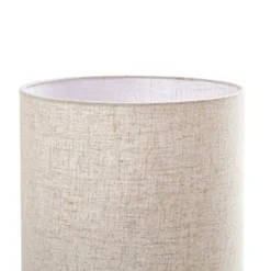 Lámpara de pie Lindby Elfie, altura 124 cm, beige, lino, 2x E27
