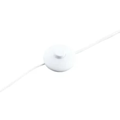 Lámpara de pie Lindby Eryndor, blanca, textil, Ø 47 cm, E27