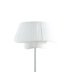 Lámpara de pie Lindby Eryndor, blanca, textil, Ø 47 cm, E27