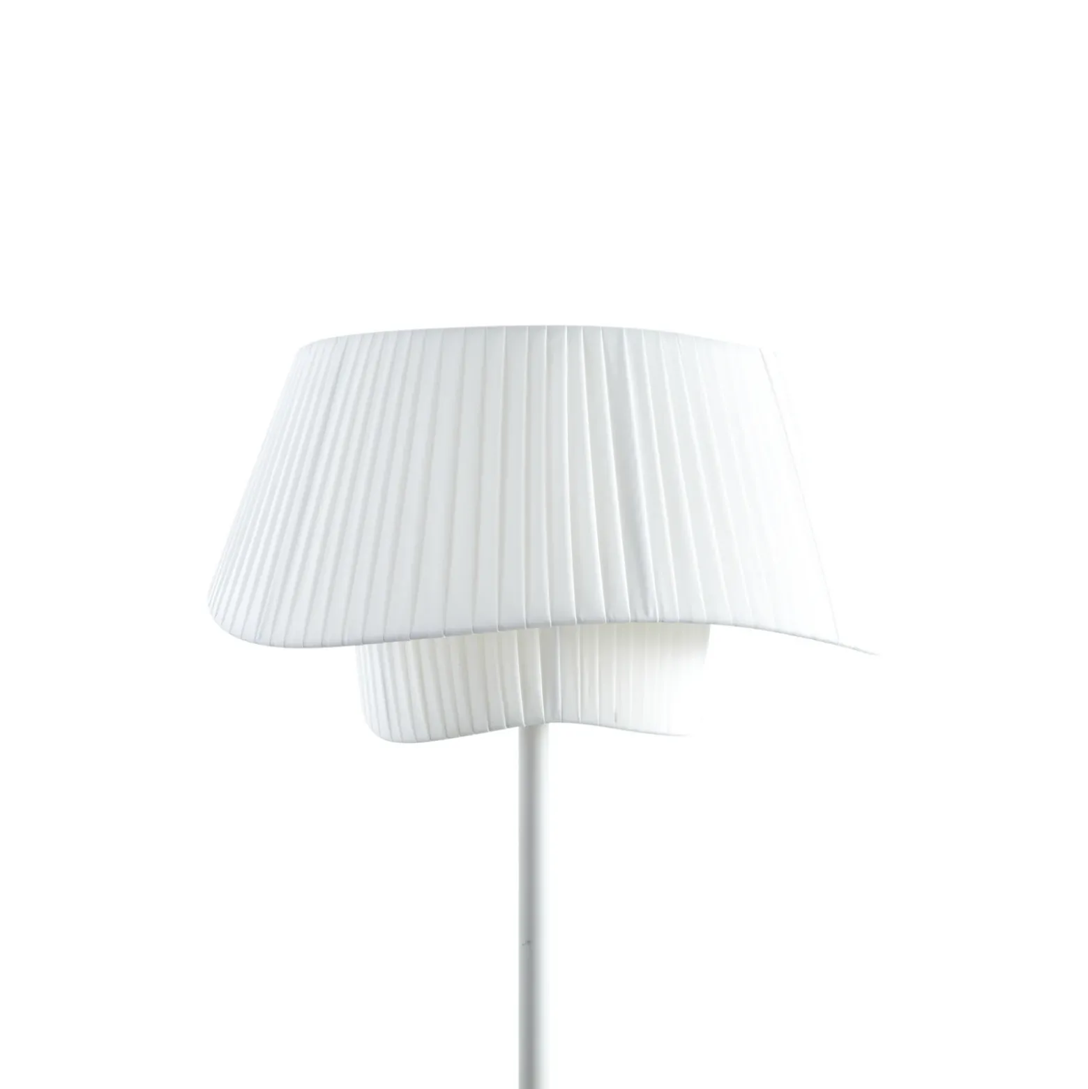 Lámpara de pie Lindby Eryndor, blanca, textil, Ø 47 cm, E27