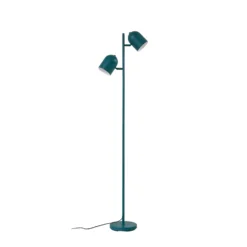 Lámpara de pie Lindby Isara, verde, 165 cm, 2 luces, metal, E27