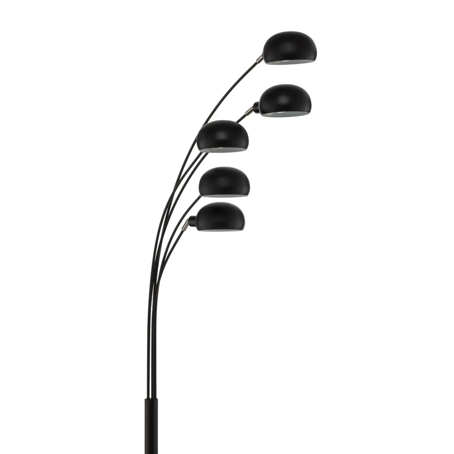 Lámpara de pie Lindby Jewa, negra, metal, 5 luces, E14