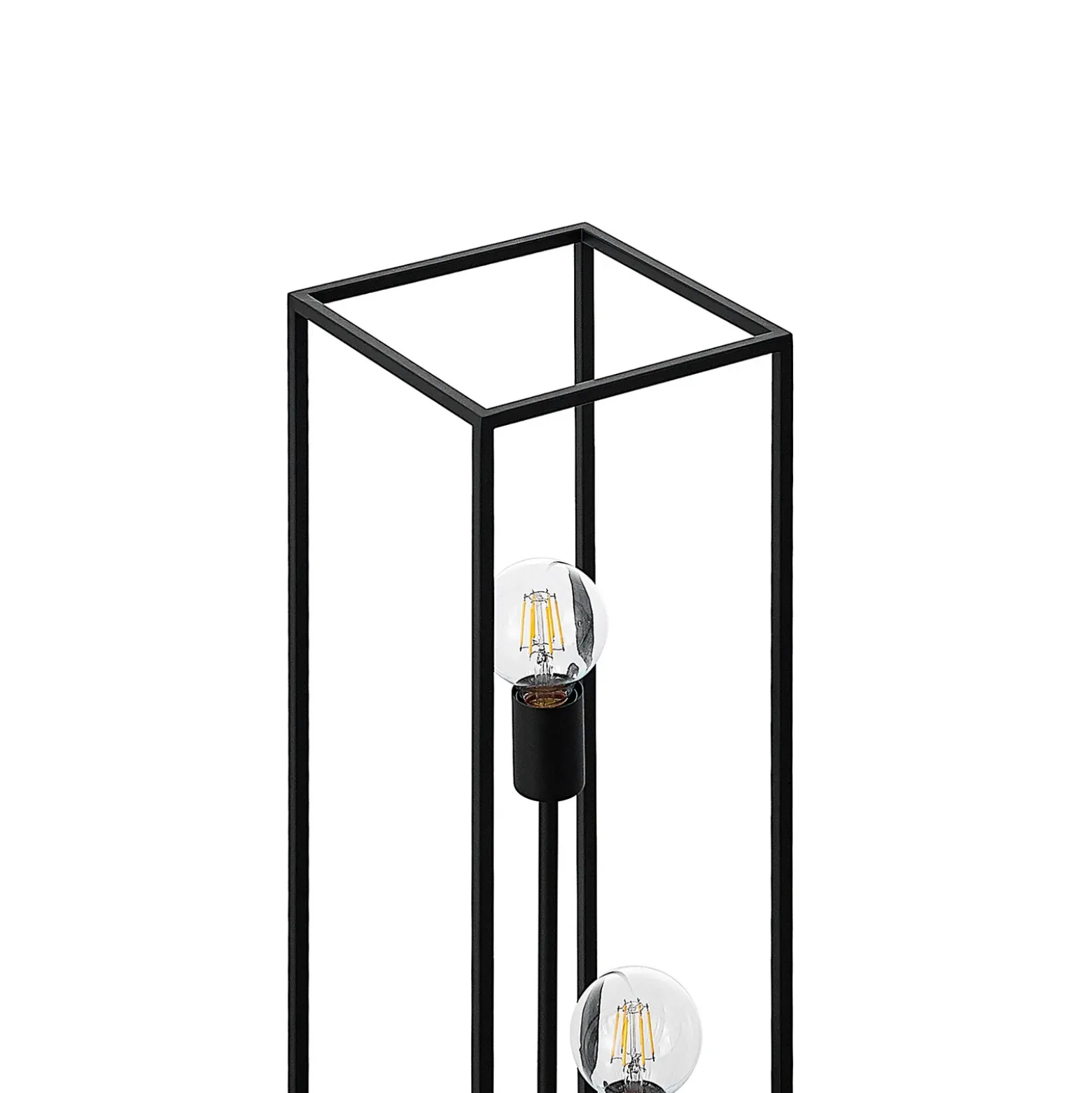 Lámpara de pie Lindby Krisha, negra, metal, 3 luces, E27