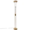Lámpara de pie Lindby LED Josefin, bronce, brazo de lectura LED, atenuable