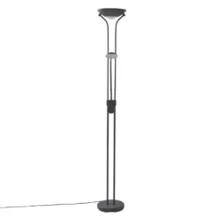 Lámpara de pie Lindby LED Josefin, negra, brazo de lectura LED, atenuable
