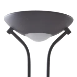 Lámpara de pie Lindby LED Josefin, negra, brazo de lectura LED, atenuable