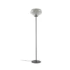 Lámpara de pie Lindby Lelia, gris humo, cristal, metal, 150 cm