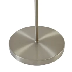 Lámpara de pie Lindby Melanie, gris, tela, Ø 36 cm, 2 luces.