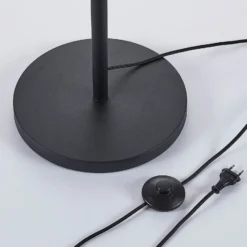 Lámpara de pie Lindby Muriel, 1 luz, negro/oro, metal