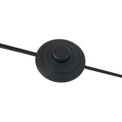 Lámpara de pie Lindby Nanika, 3 luces, negro/dorado, 200 cm, E27
