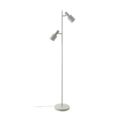 Lámpara de pie Lindby Ovelia, beige, metal, E27