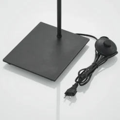 Lámpara de pie Lindby Sanad, altura 140 cm, negro, metal, GU10