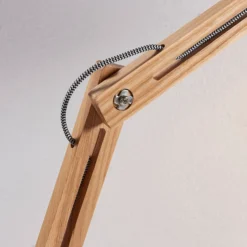 Lámpara de pie Lindby Shivanja, madera, regulable, 146 cm, E27