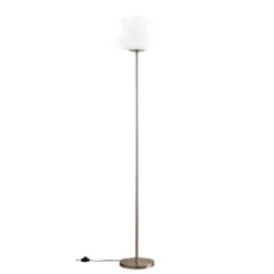 Lámpara de pie Lindby Sonika, 175 cm, color níquel, cristal, E27