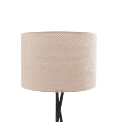 Lámpara de pie Lindby Soula, Ø 40 cm, beige, plástico, E27