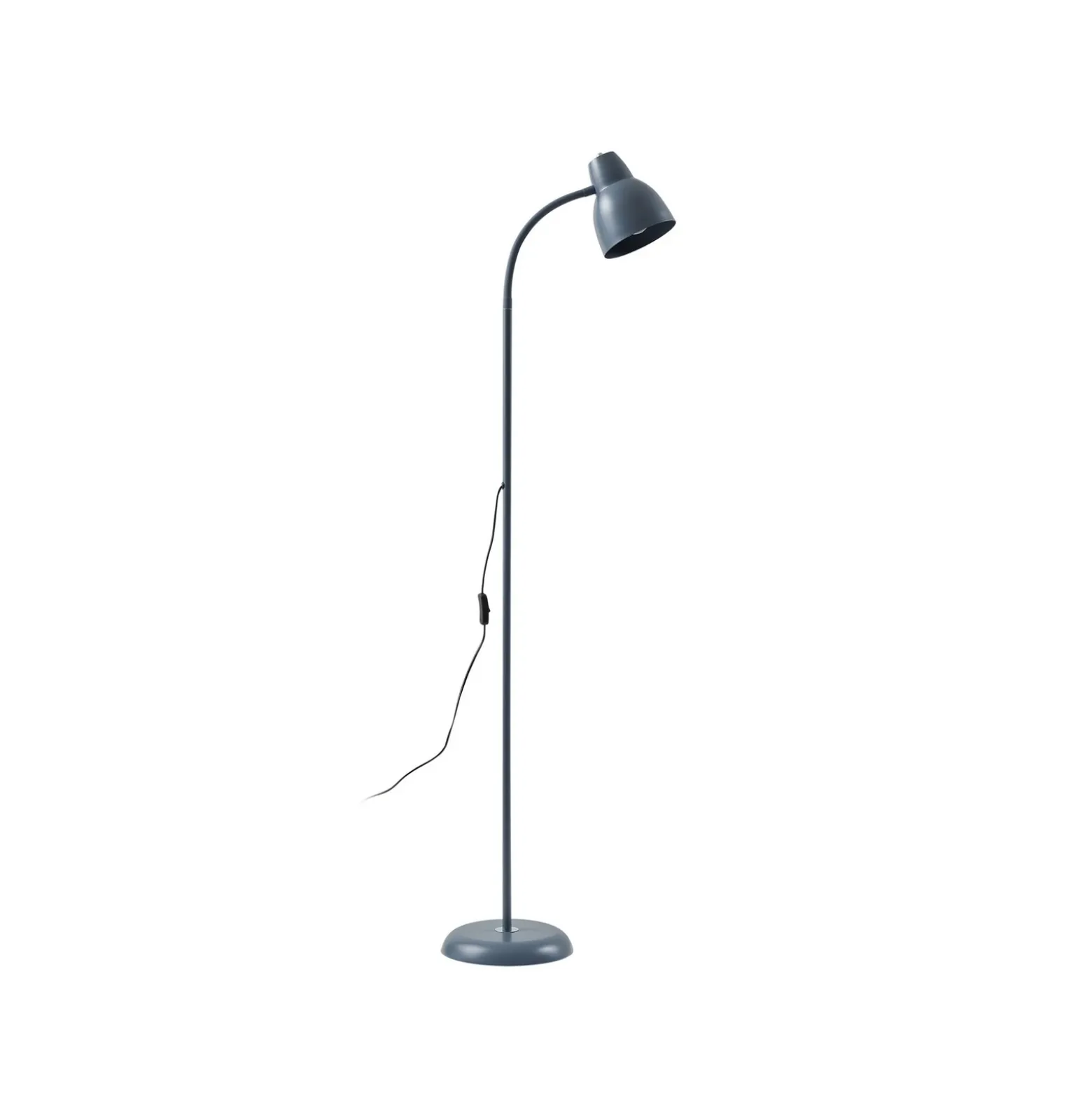 Lámpara de pie Lindby Tebbi, gris, metal, altura 150 cm