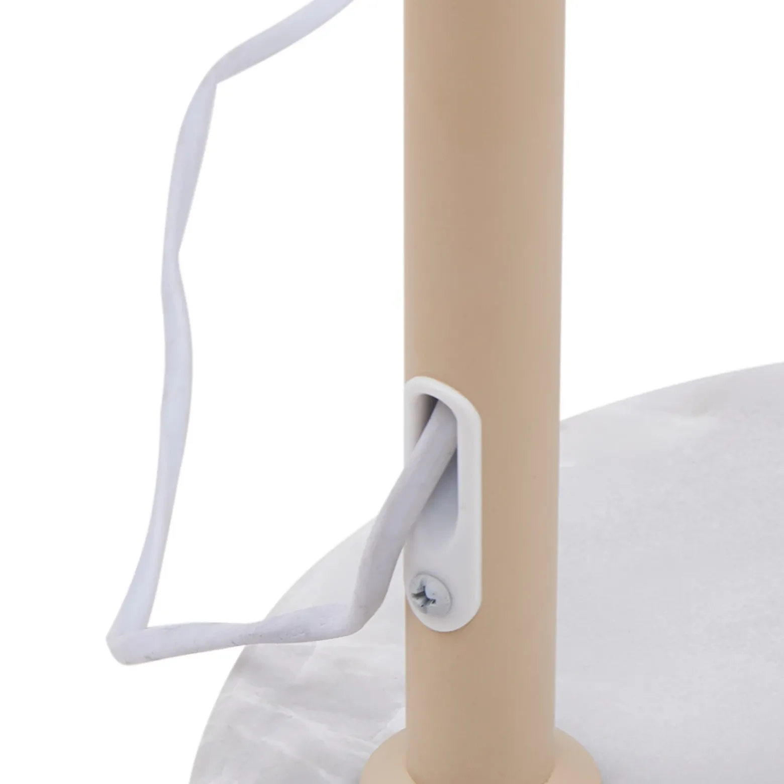 Lámpara de pie Lindby Tonka, beige, metal/mármol, 185 cm, E27