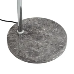 Lámpara de pie Lindby Tonka, cromada, metal/mármol, 185 cm, E27
