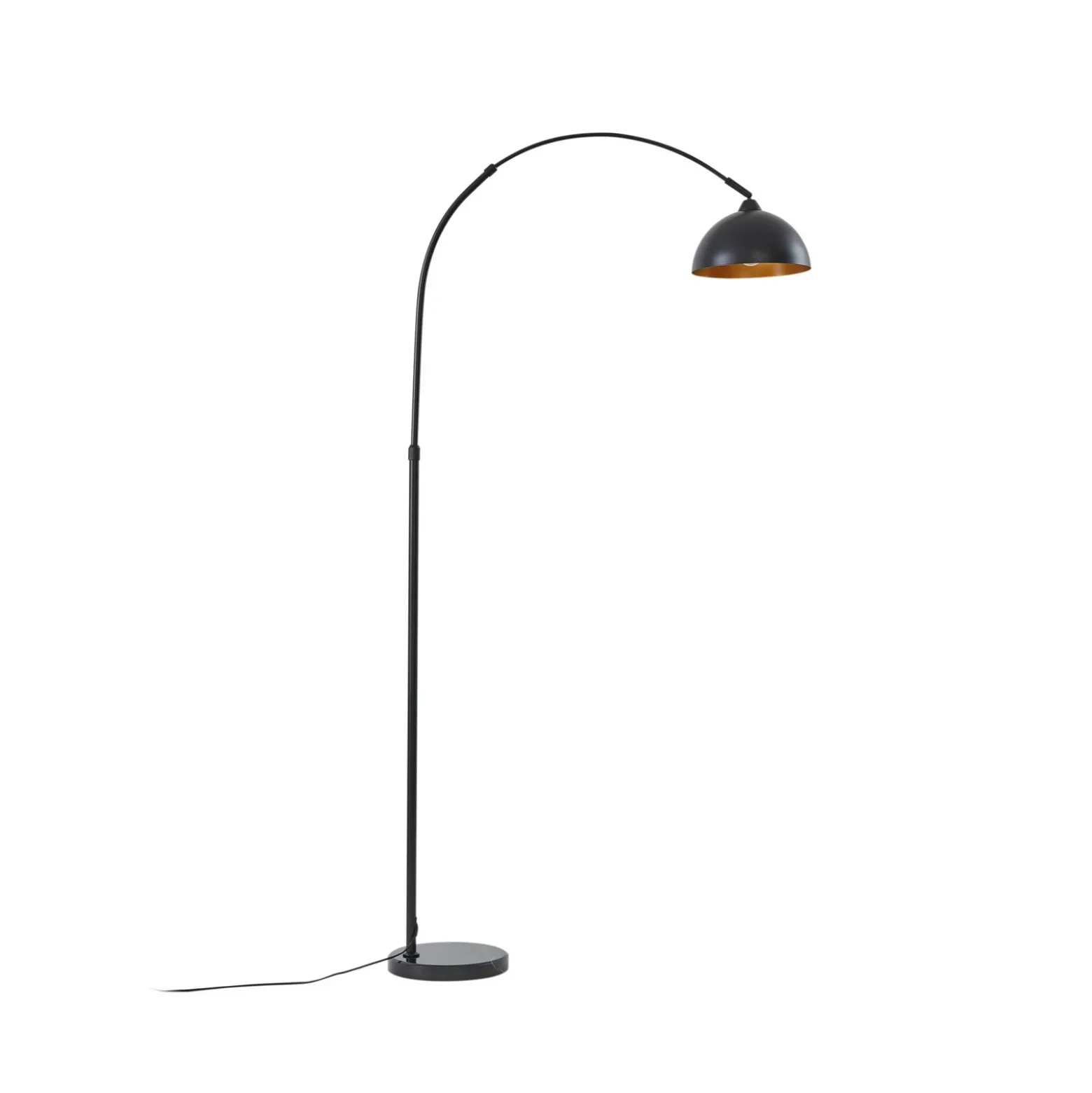 Lámpara de pie Lindby Tonka, negra, metal, 185 cm, E27