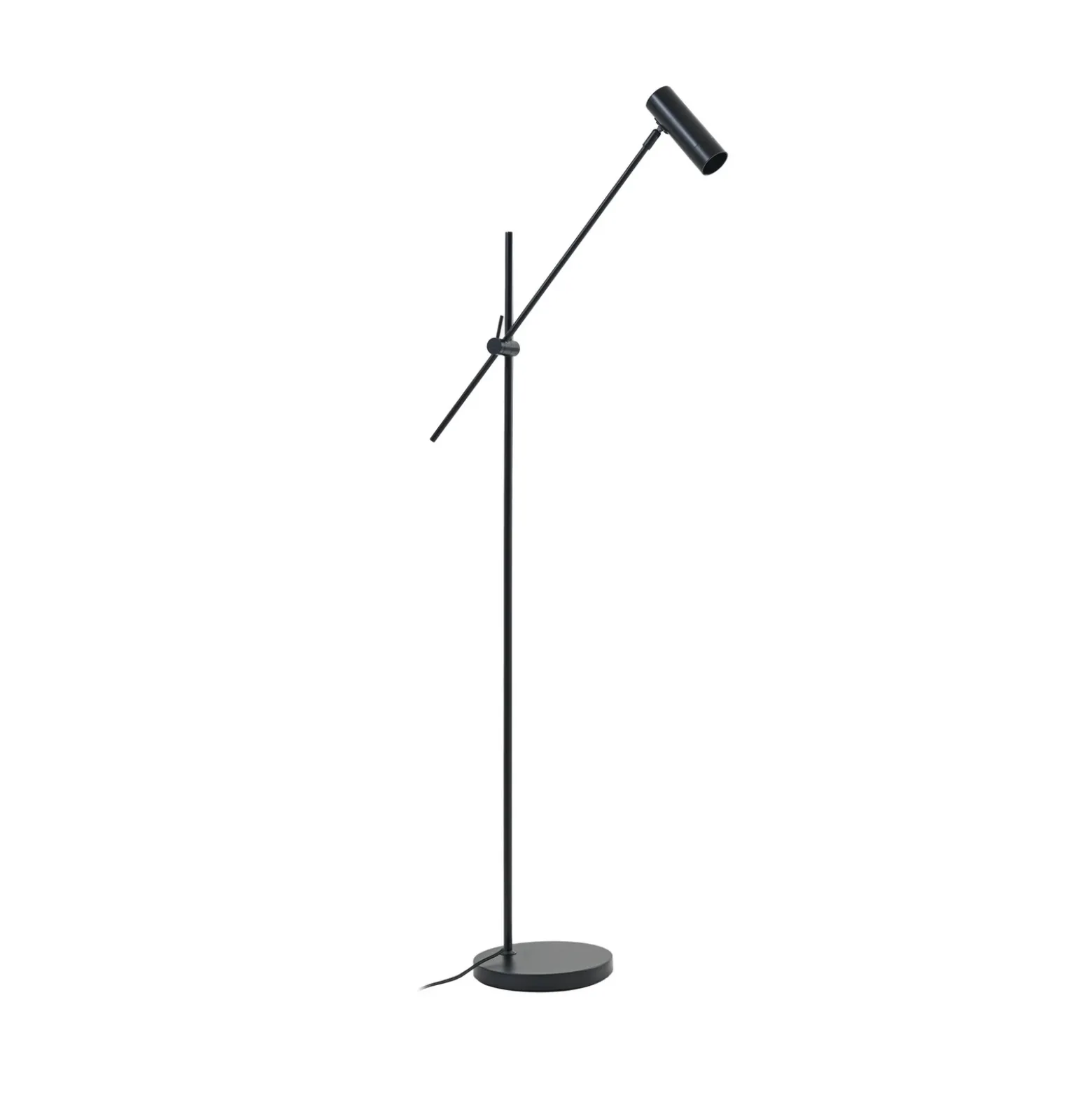 Lámpara de pie Lindby Vilo, negra, 153 cm, GU10, orientable