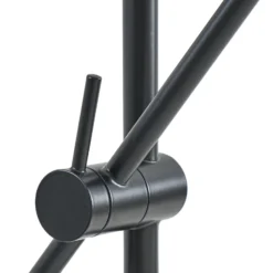 Lámpara de pie Lindby Vilo, negra, 153 cm, GU10, orientable