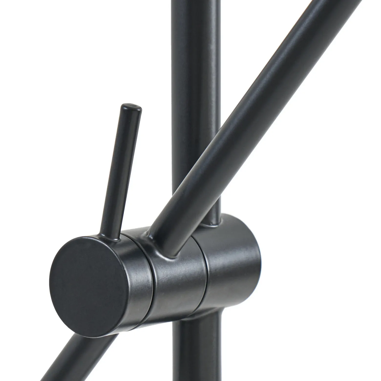 Lámpara de pie Lindby Vilo, negra, 153 cm, GU10, orientable