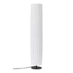 Lámpara de pie Lindby Virelle, blanca, textil, altura 117 cm, E27