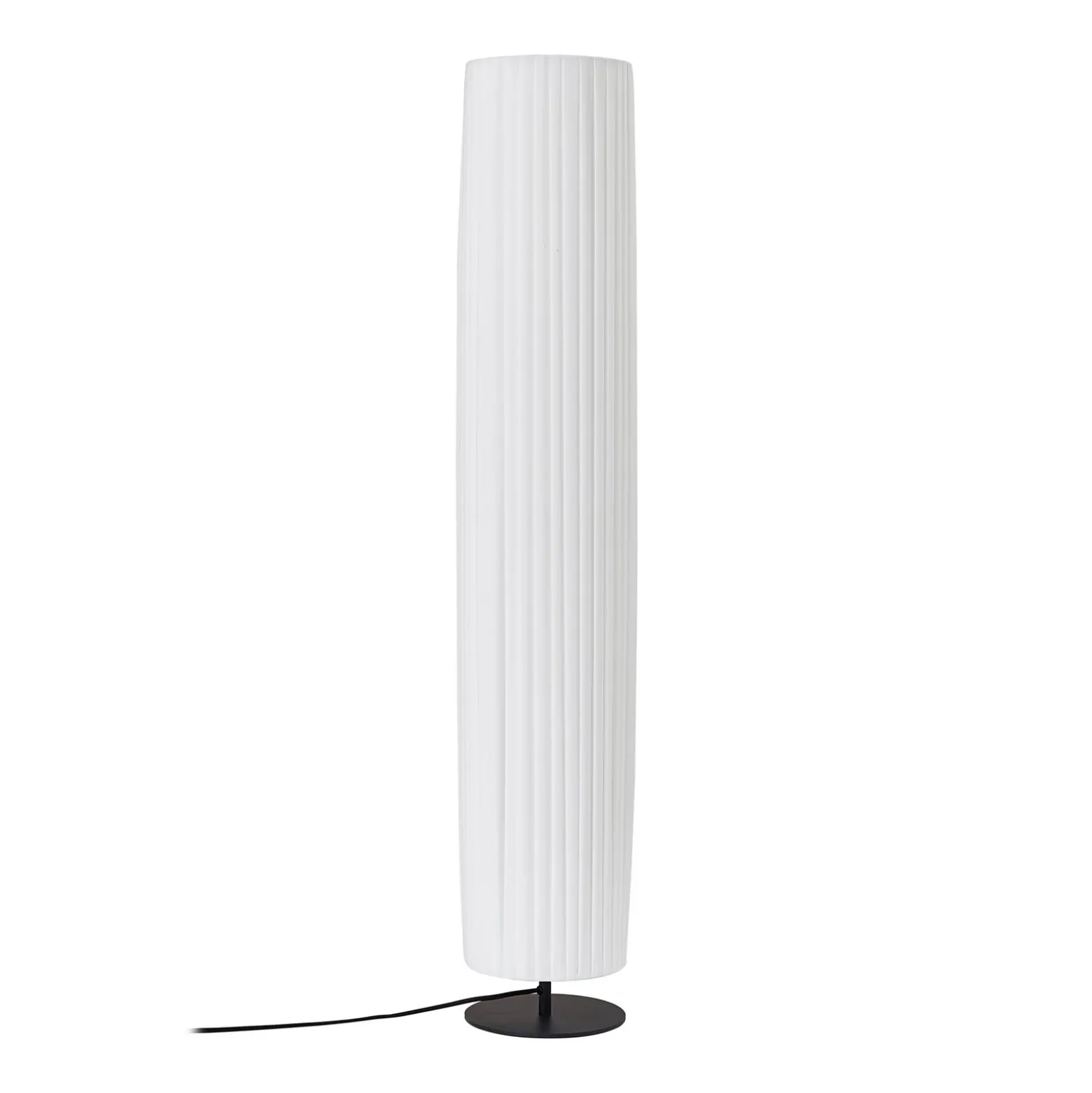 Lámpara de pie Lindby Virelle, blanca, textil, altura 117 cm, E27