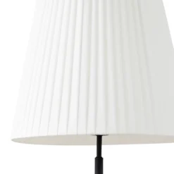 Lámpara de pie Lindby Virelle, negro/blanco, textil, altura 170 cm