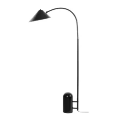 Lámpara de pie Lucande Alviero, 157 cm, negro, metal, mármol