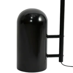 Lámpara de pie Lucande Alviero, 157 cm, negro, metal, mármol