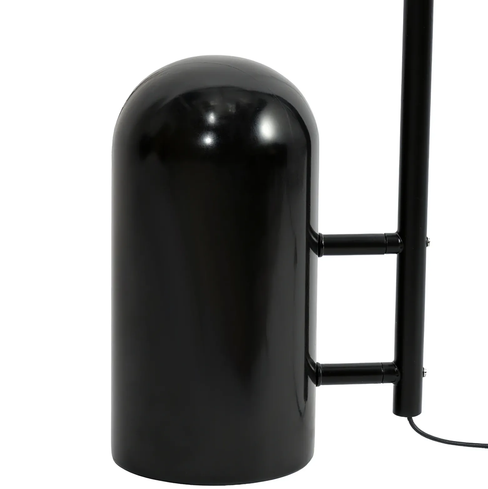 Lámpara de pie Lucande Alviero, 157 cm, negro, metal, mármol
