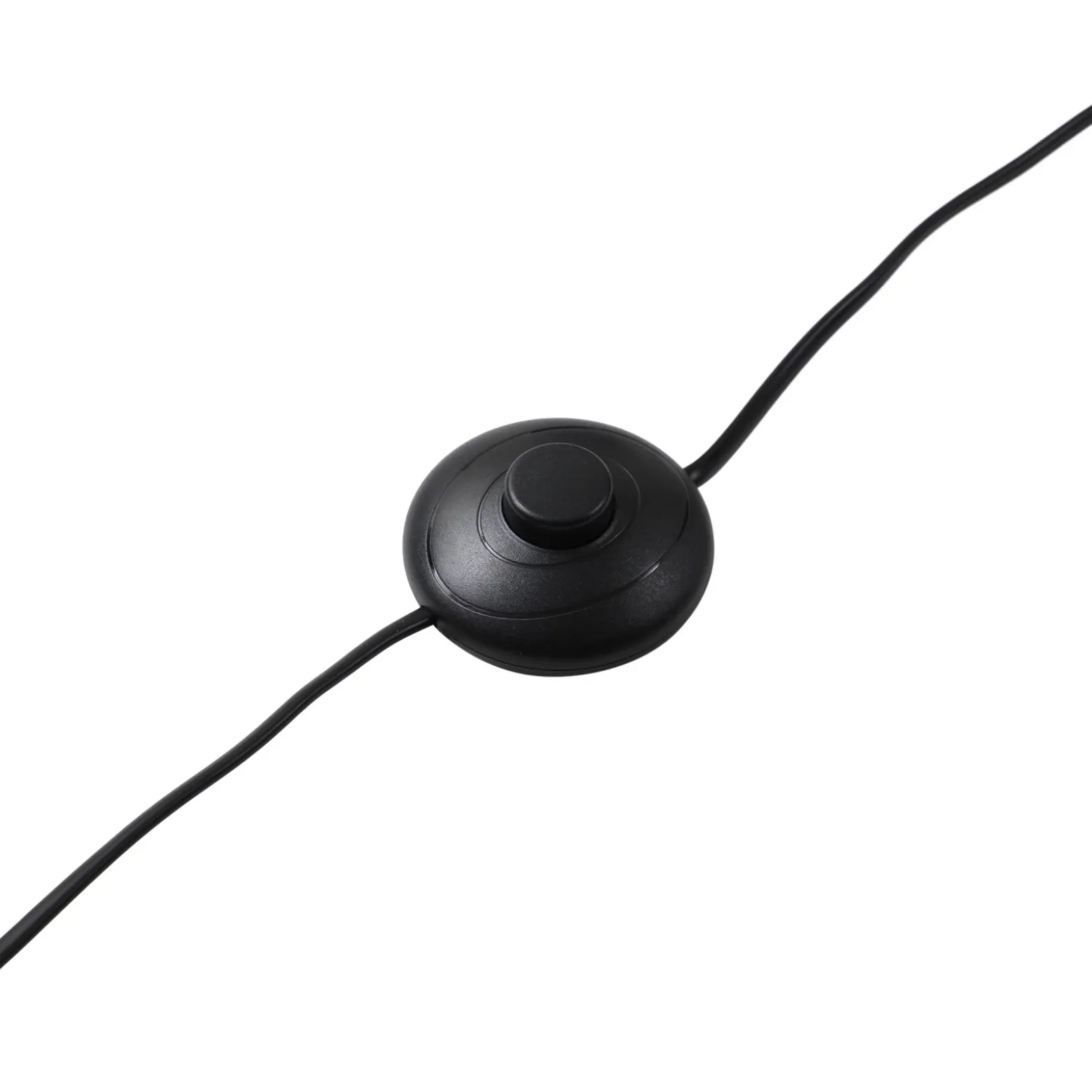 Lámpara de pie Lucande Amona, negra, textil, 150 cm, trípode