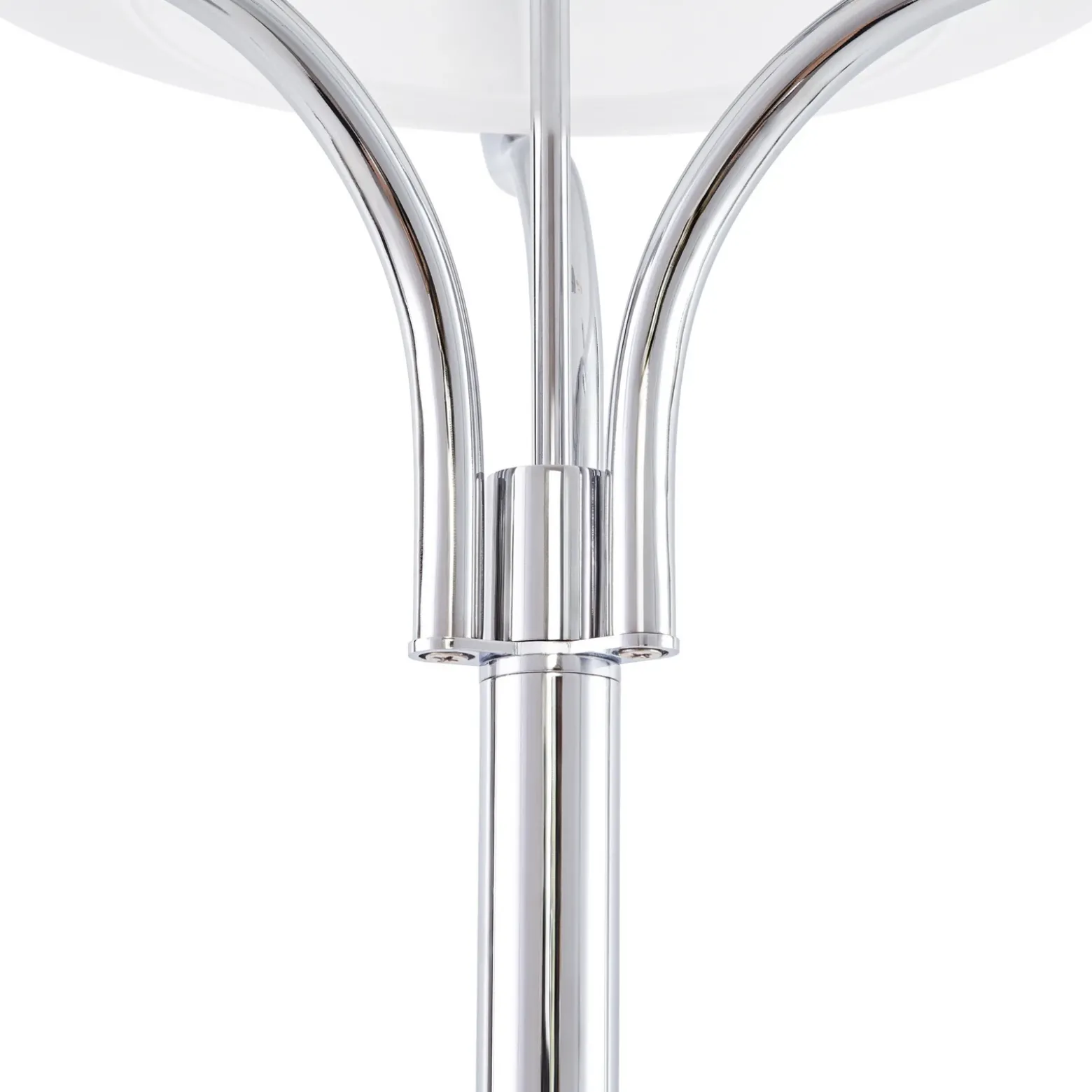 Lámpara de pie Lucande Christo, altura 160 cm, cromada/blanca, cristal