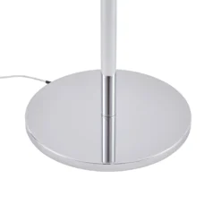 Lámpara de pie Lucande Christo, altura 160 cm, cromada/blanca, cristal